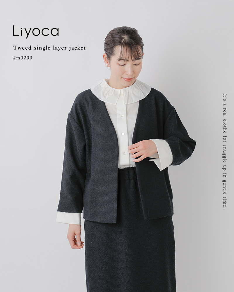 60%OFF】Liyoca リヨカ ツイード 一重 ジャケット m0200 レディース