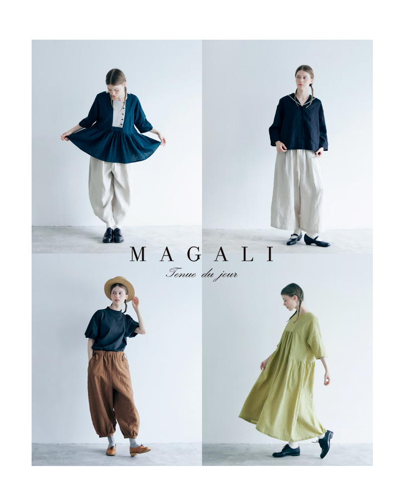 MAGALI 【30%OFF】マガリ TSUBOMI リネン バルーン袖 ペザント