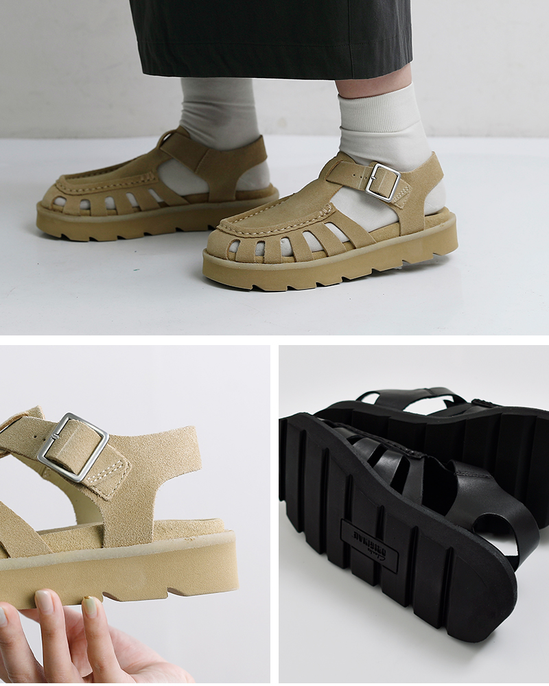 Clarks（クラークス） レザー グルカサンダル meare-buckle レディース