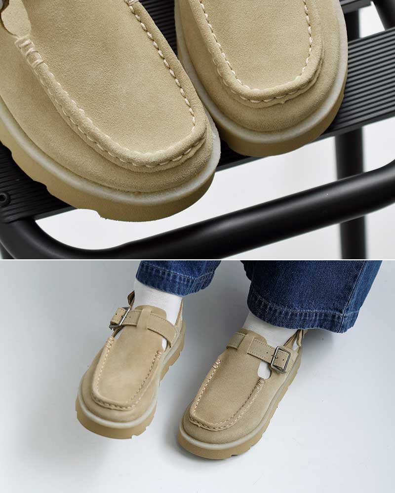 Clarks（クラークス） スエード バックベルト サンダル meare-easy