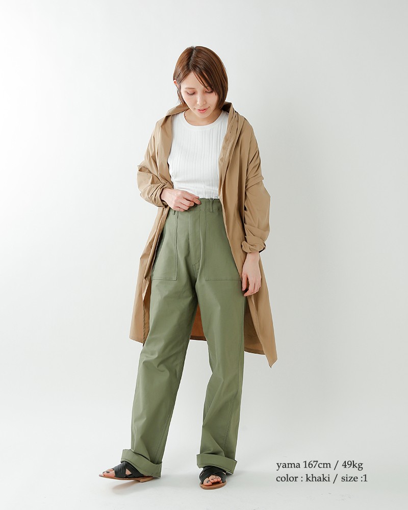 kha:ki（カーキ） ミリタリーバックサテンハイライズストレート