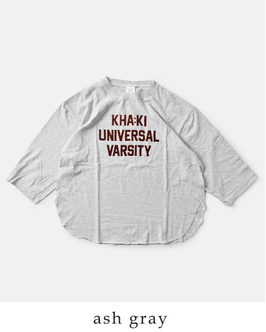 kha:ki カーキ コットン 7分袖 Tシャツ 7TH TEE -K.U.V- mil25scs3459  レディース 2025aw新作