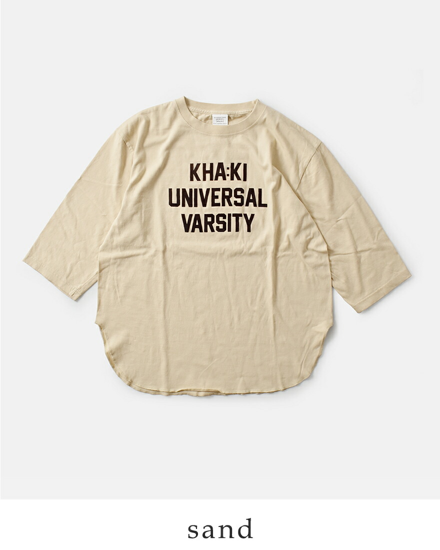 kha:ki カーキ コットン 7分袖 Tシャツ 7TH TEE -K.U.V- mil25scs3459  レディース 2025aw新作