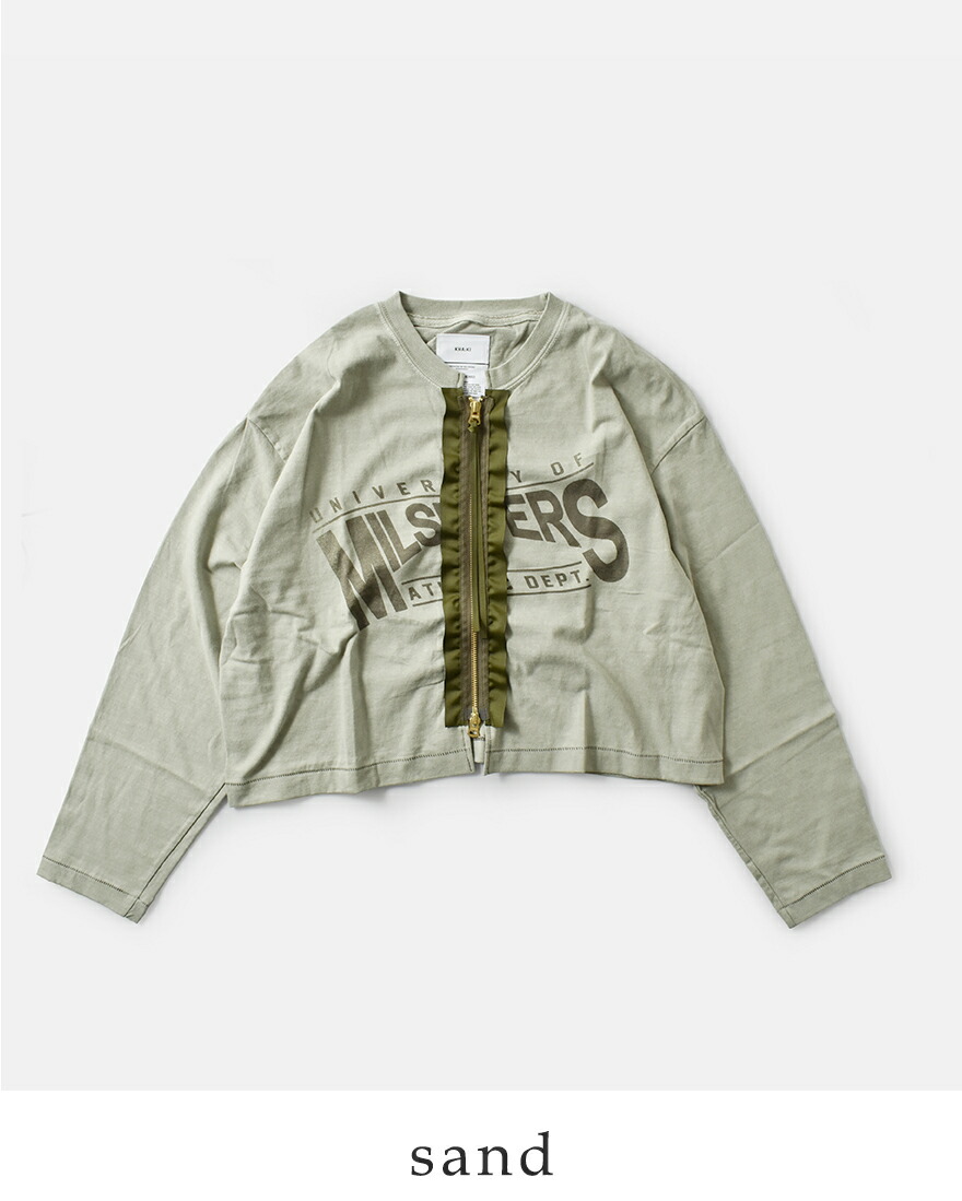 kha:ki カーキ コットン リメイク Tシャツ カーディガン REMAKE TEE CARDIGAN mil25scs3460  レディース 2025aw新作 kha:ki カーキ コットン リメイク Tシャツ カーディガン REMAKE