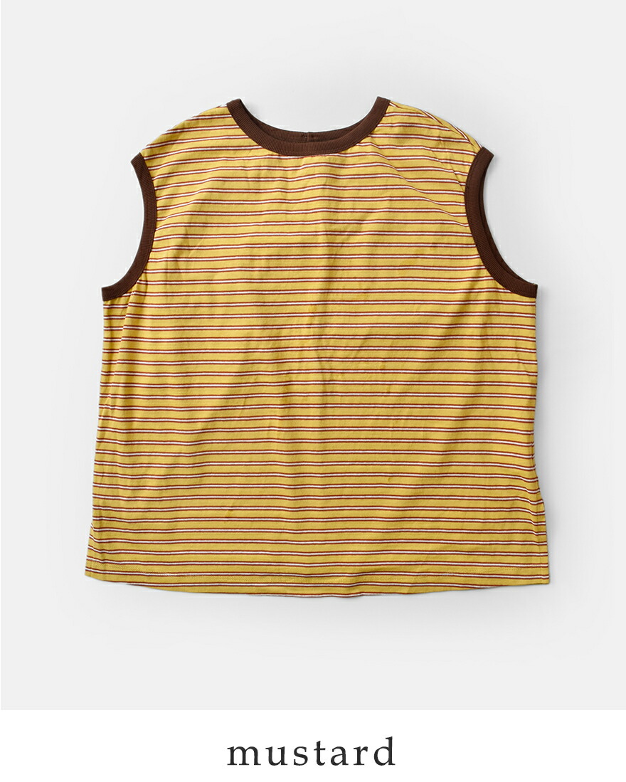 カーキ kha:ki コットンマルチボーダー 前後2way ノースリーブ カットソー MULTI STRIPED SLEEVELESS TOP mil26hcs3482 レディース 2026ss新作【クーポン対象】_2