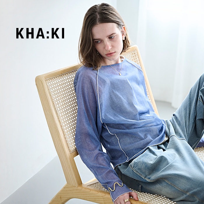 kha:ki（カーキ） ストレッチパワーネット カラーステッチシアー プル 