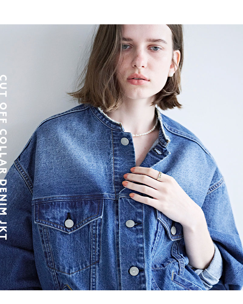 kha:ki（カーキ） カット オフ カラー デニム ジャケット CUT OFF