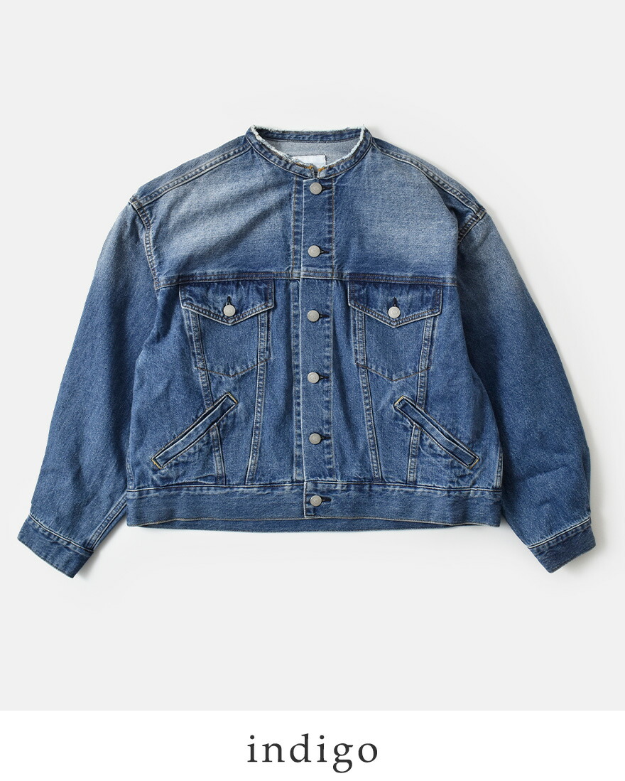 kha:ki（カーキ） カット オフ カラー デニム ジャケット CUT OFF