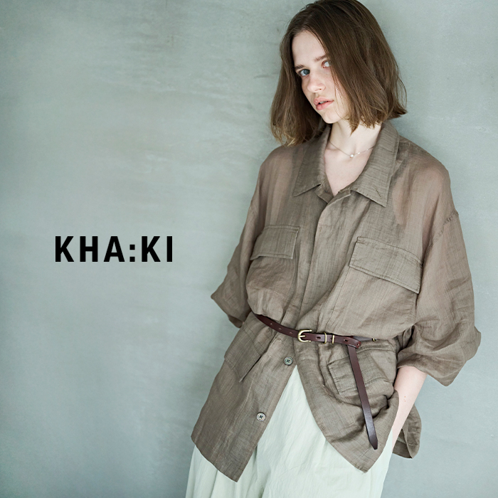 kha:ki（カーキ） シアーラミーポプリン ミリタリーシャツジャケット