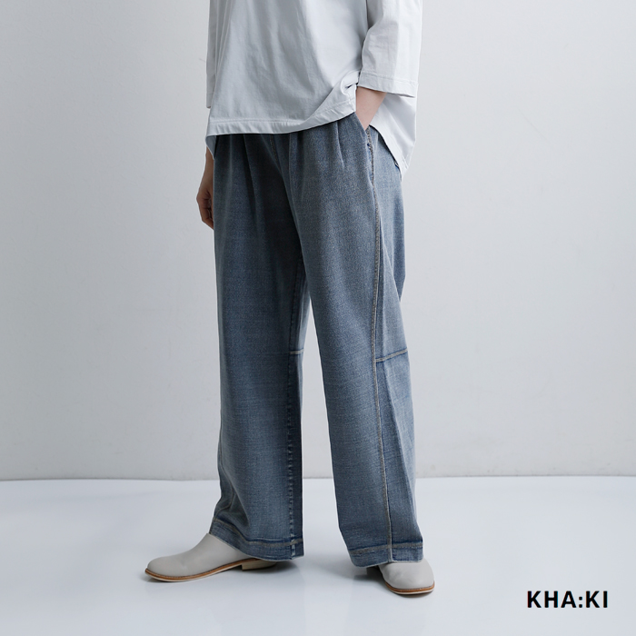 kha:ki（カーキ） インディゴ フレンチテリー ワイドストレートパンツ