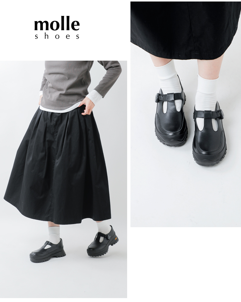 molle shoes（モールシューズ） 撥水 カウレザー Tストラップ フリー