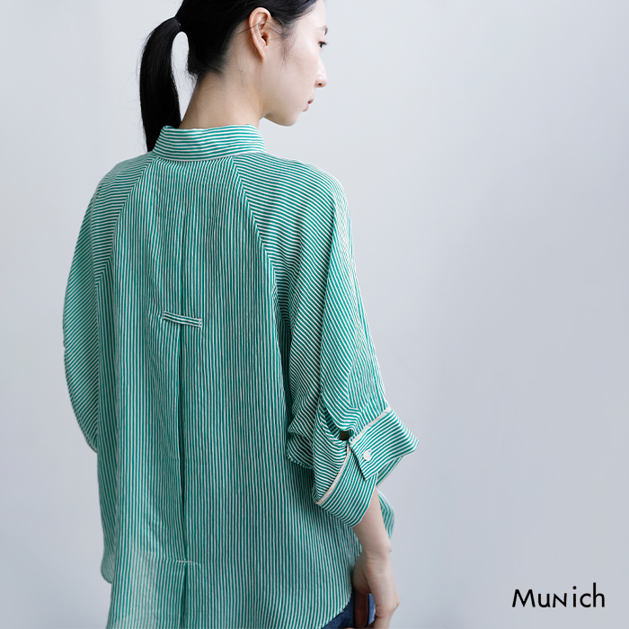 Munich（ミューニック） ストライプ ハーフスリーブ シャツ mn261t16 