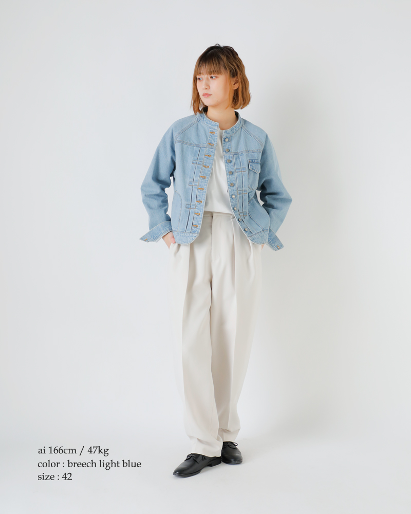 S'exprimer ブリーチデニムジャケット Si-Si-Si スースースー ブリーチ デニム バンドカラー