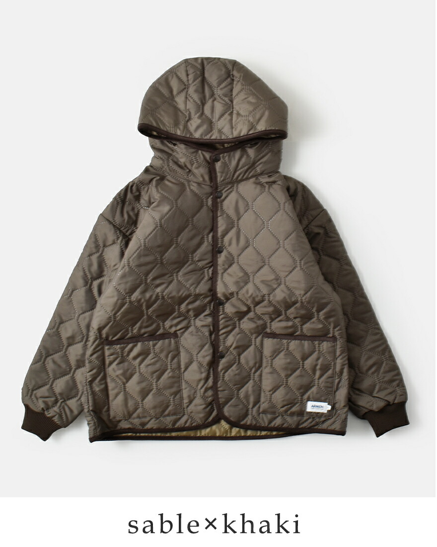 ARMEN アーメン ヒートキルト オーバーサイズ フーデッド ジャケット