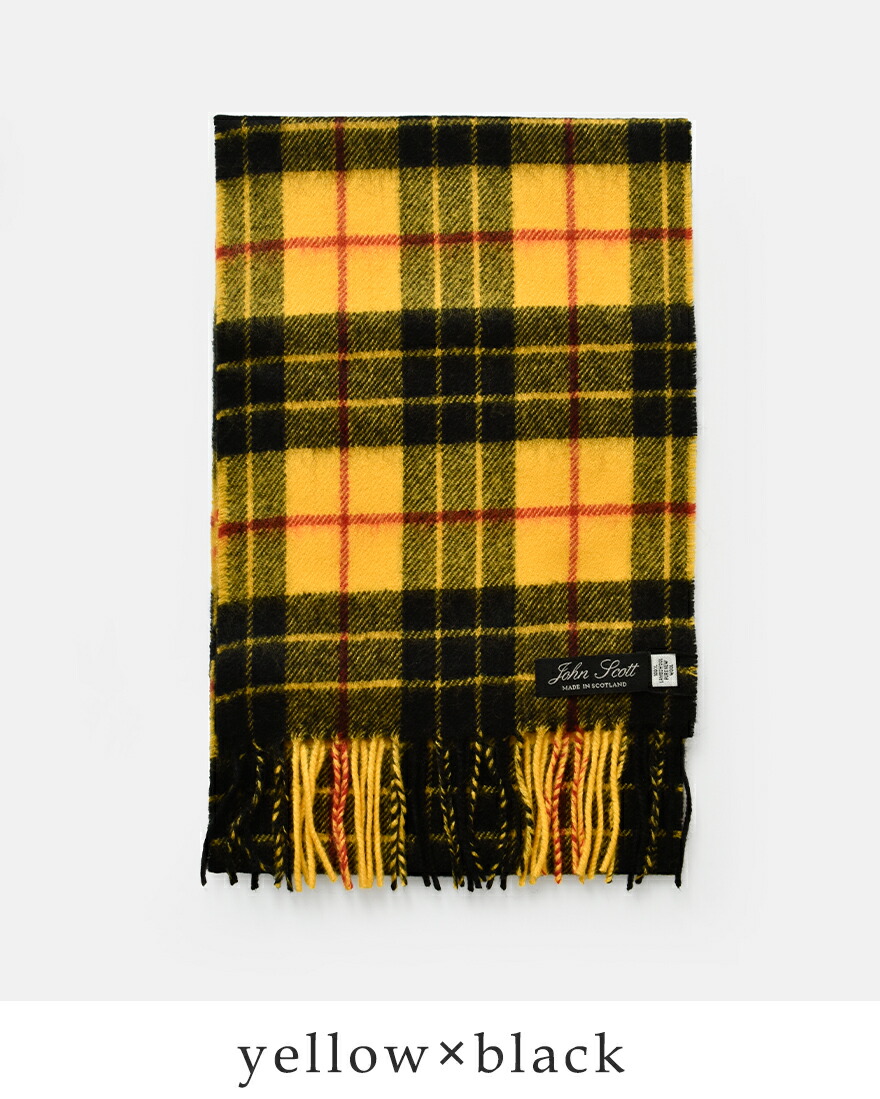 John Scott（ジョンスコット） ラムウール チェック スカーフ マフラー