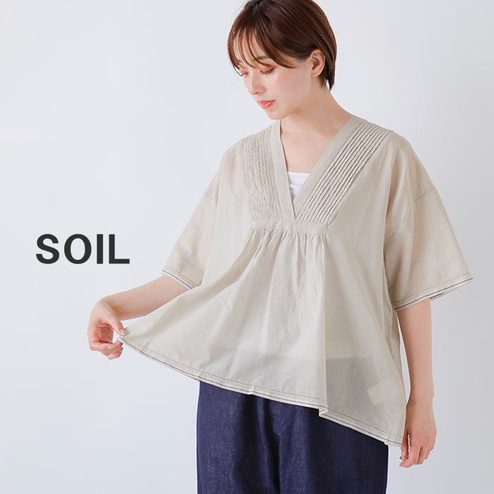 [超美品]ソイル SOIL ピンタックオールレース　ポンチョ　ホワイト　M SOIL（ソイル）ピンタック オールレースポンチョ/COTTON VOILE