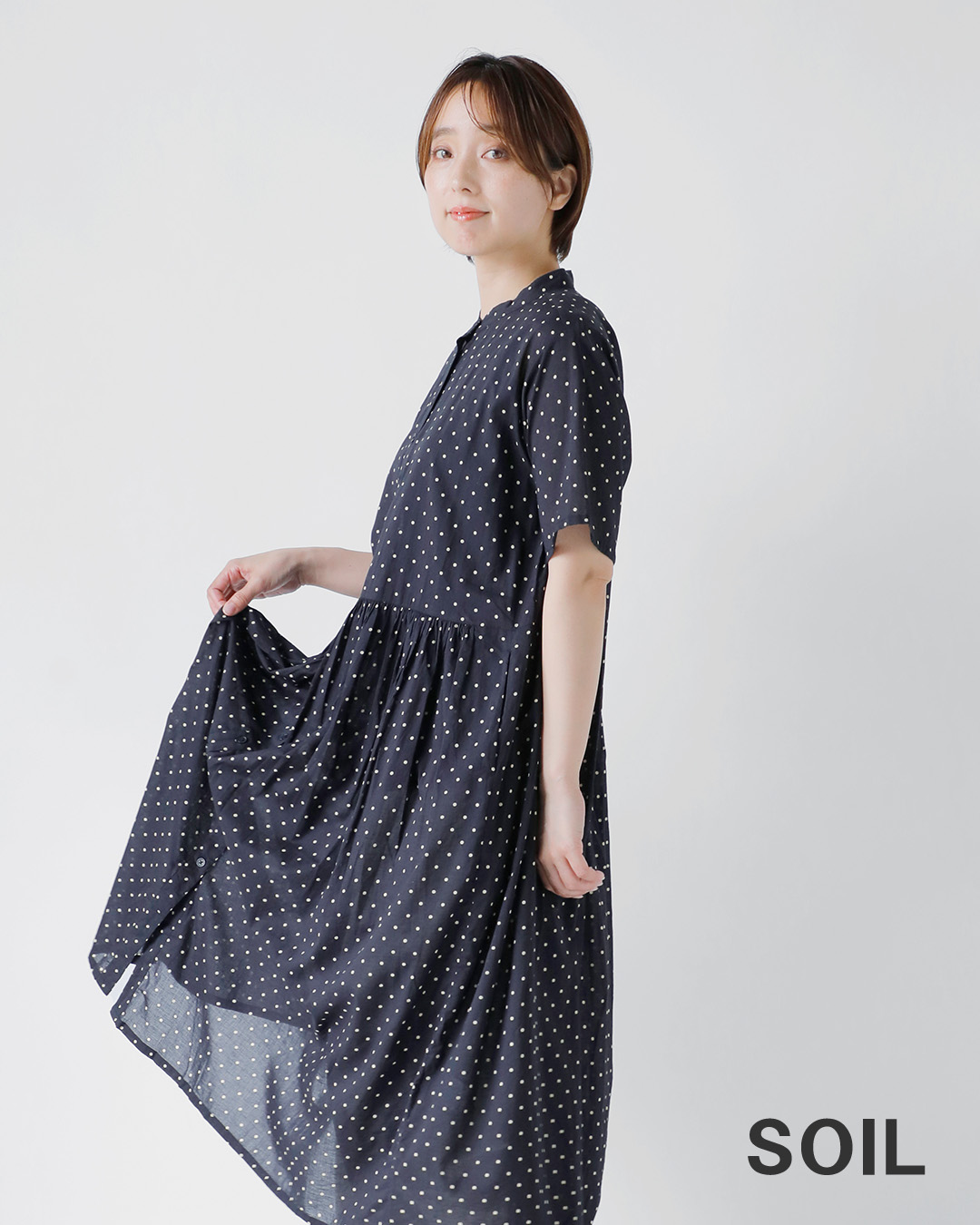 SOIL（ソイル） セール【30%OFF】ソイル コットンボイル ドット