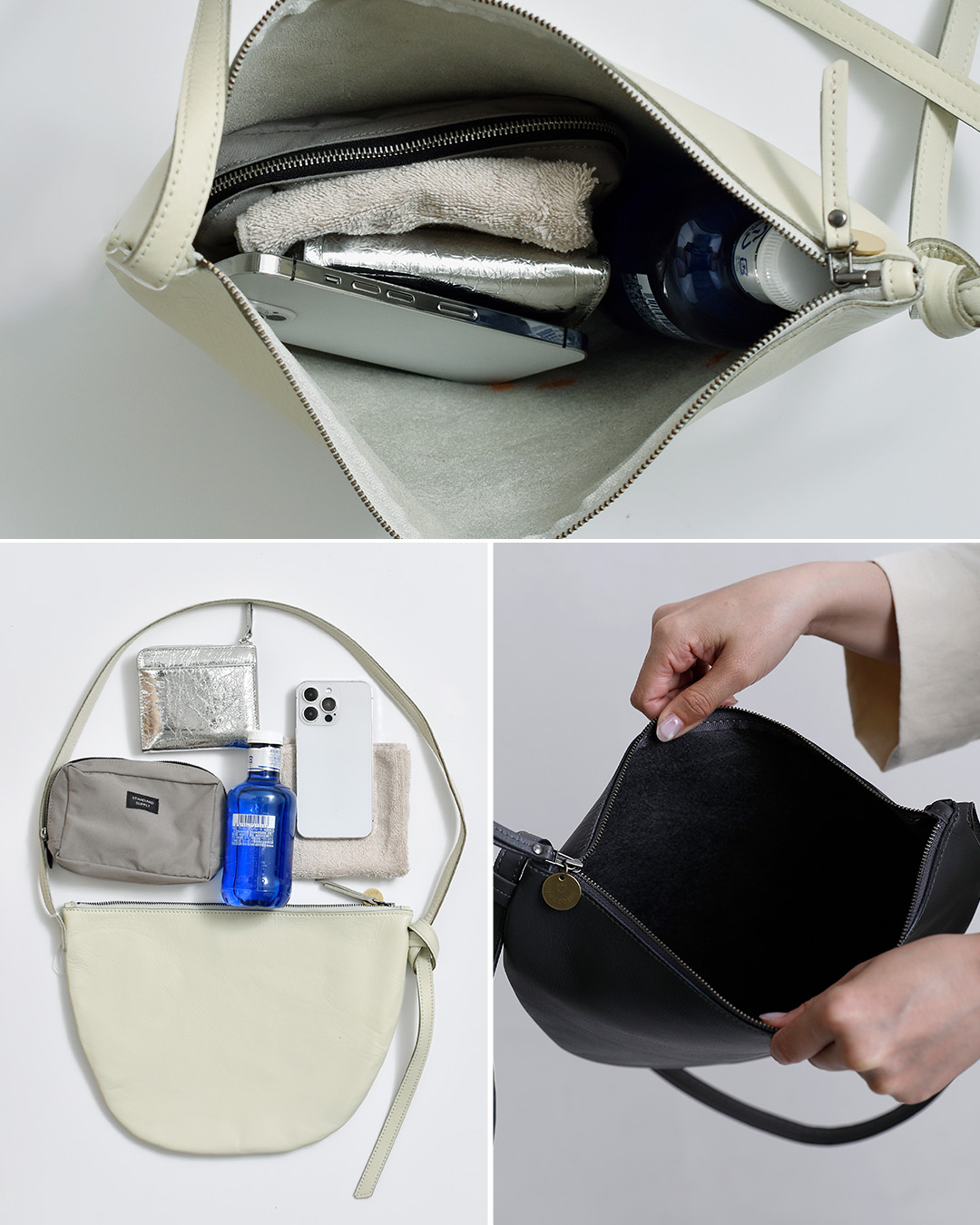 yucchinoレザー ハーフムーン ショルダーバッグ “OTONA eco-bag HALFMOON” oeb-halfmoon