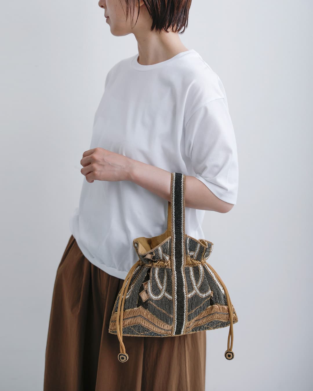 MARCHER（マルシェ） ガラスビーズ ワンハンドル バッグ onehandle-bag