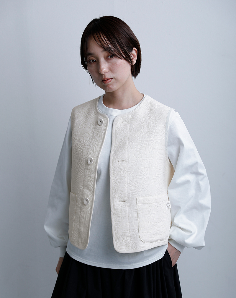ORCIVAL（オーシバル） オーチバル ジャガード トリム ノーカラー