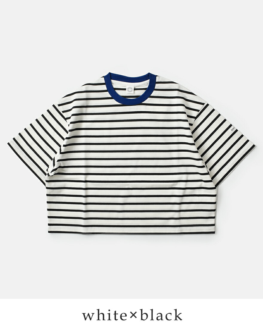 ORCIVAL｜マーセライズ コットン ボーダー ワイド クルーネック