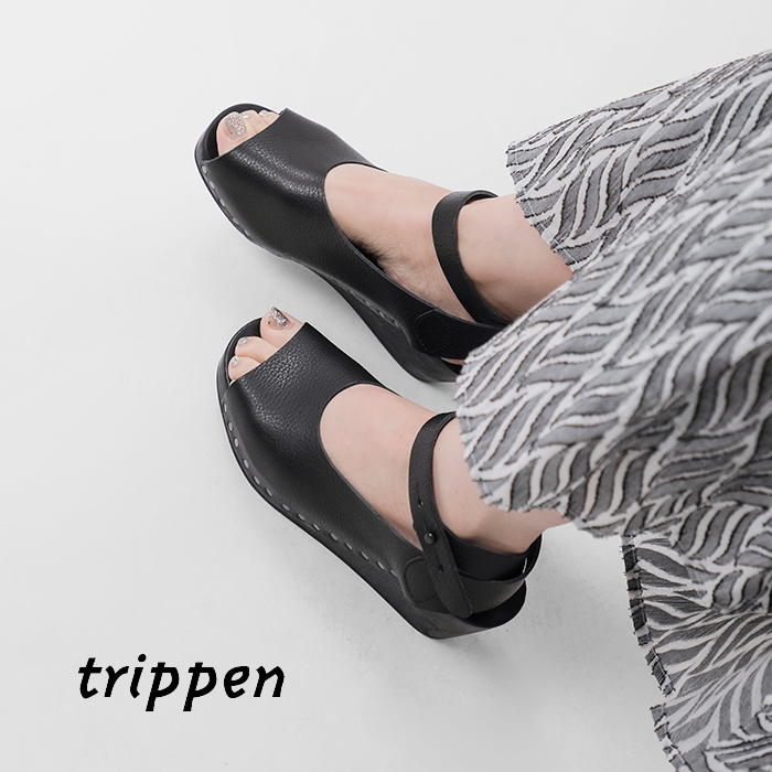 trippen 【40%OFF】トリッペン アンクルベルト ウッド ウェッジ