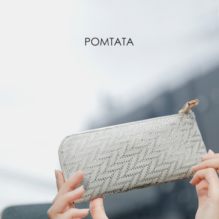 ポンタタ POMTATA 財布ラッカーピッグレザーメタリックロング