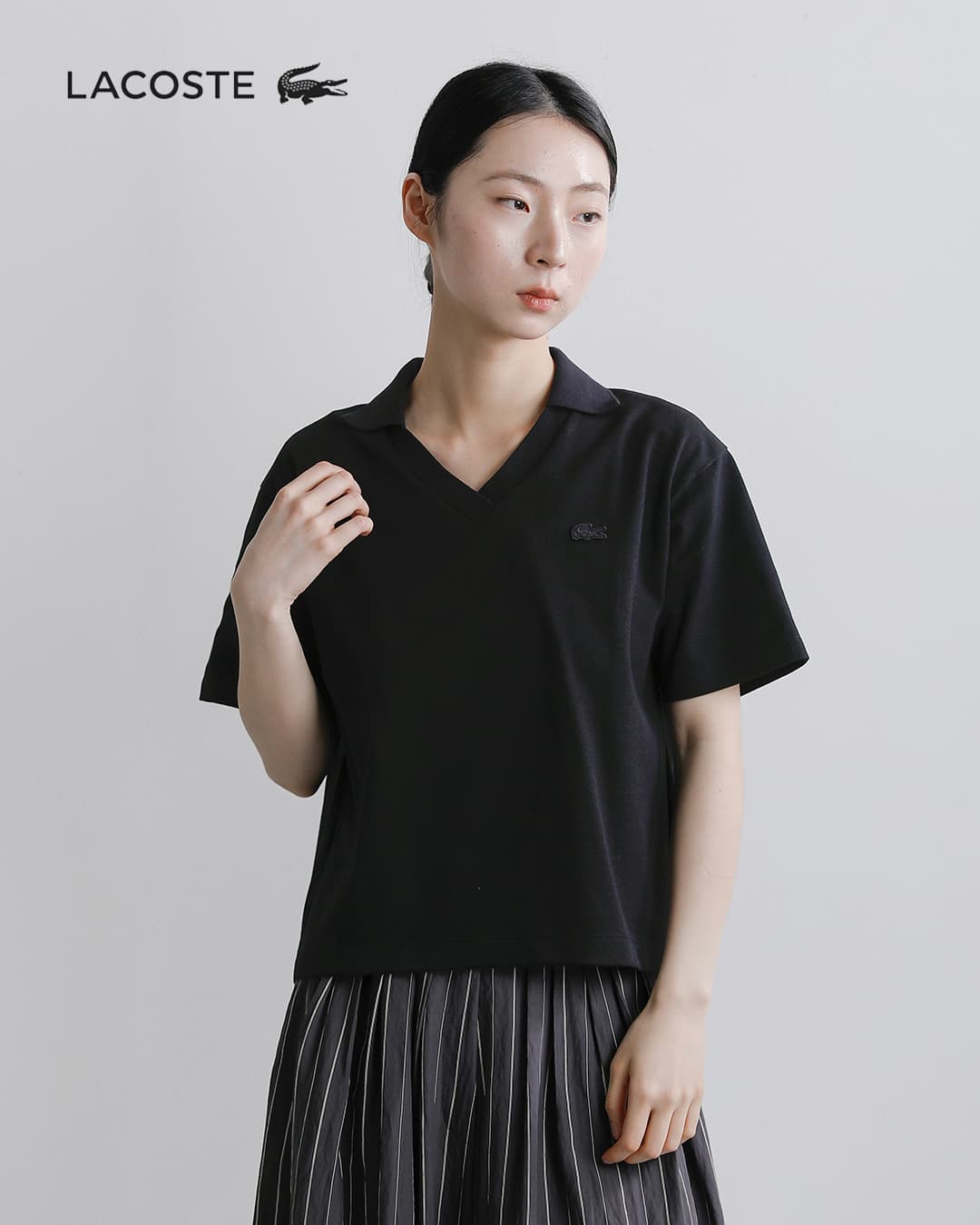 LACOSTE（ラコステ） 鹿の子 ボックスシルエット 半袖 ポロシャツ