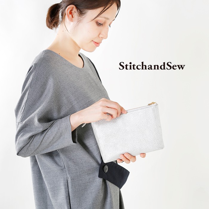 2023本物保証】 StitchandSew スティッチアンドソー カウレザーポーチ