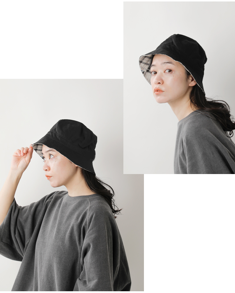 PENNEYS(ペニーズ)コットンマドラスチェック/ツイル2wayパッチワークバケットハットpn25s010