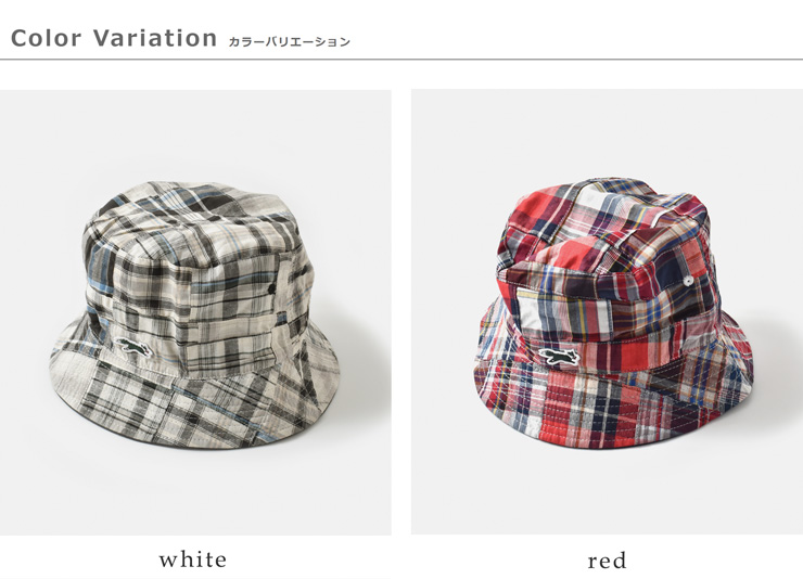 PENNEYS(ペニーズ)コットンマドラスチェック/ツイル2wayパッチワークバケットハットpn25s010