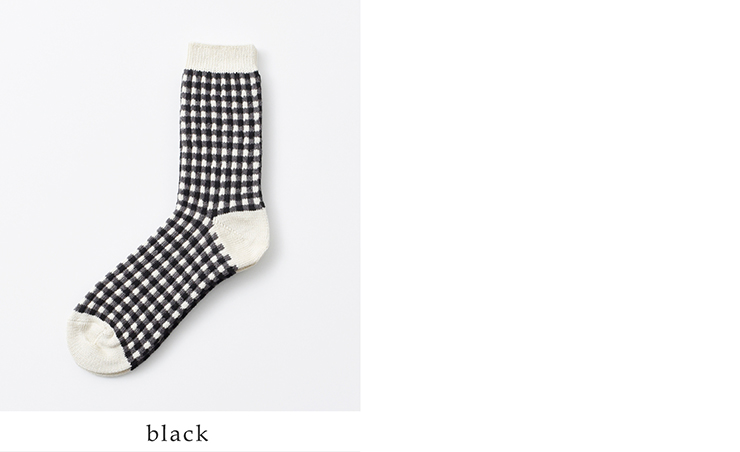 ROTOTO(ロトト)ジャガード編みギンガムチェックソックス“GINGHAMCHECKSOCKS”r1506