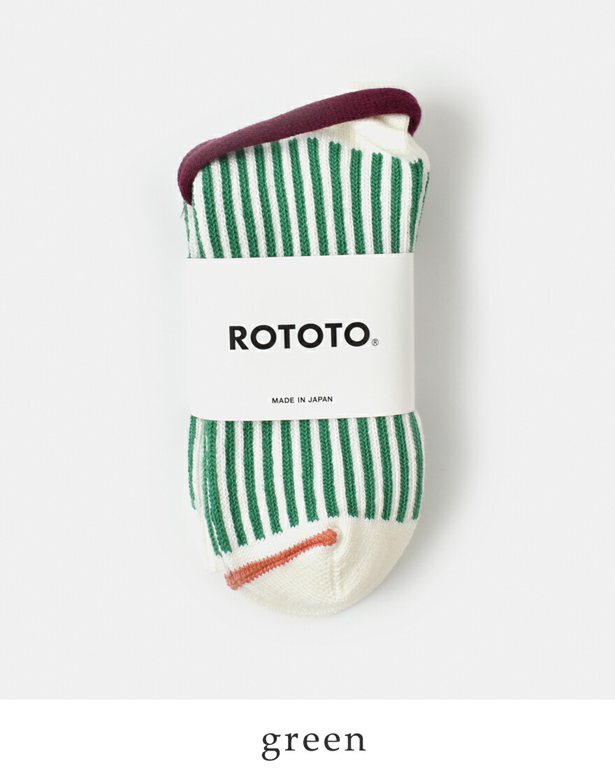 ROTOTO（ロトト） ジャガード バーティカル ストライプ ソックス 靴下