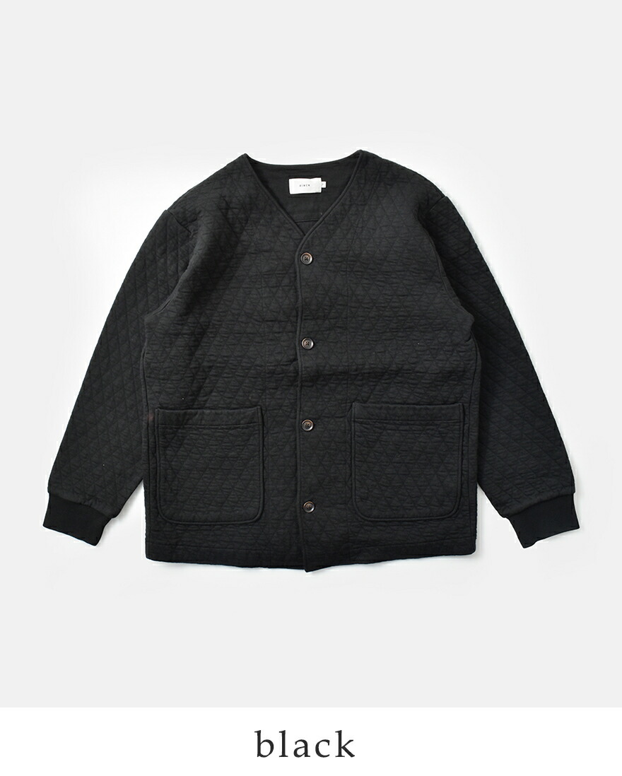 RINEN リネン オーガニック天竺 ダイヤキルティング ノーカラー