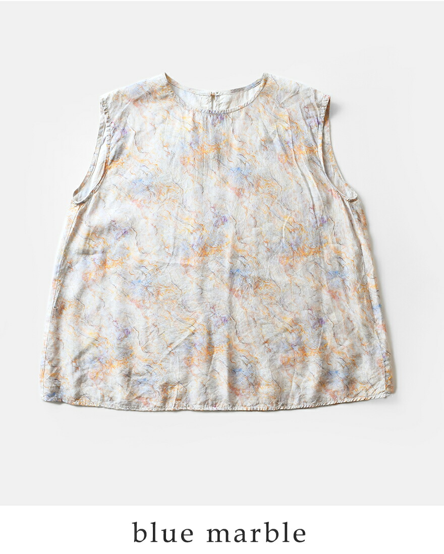 【50%OFF】ローブデポー ROBE de PEAU シルク ミックス マーブルパターン スリーブレス プルオーバー r302 ROBE de PEAU 【50%OFF】ローブデポー シルク ミックス マーブル