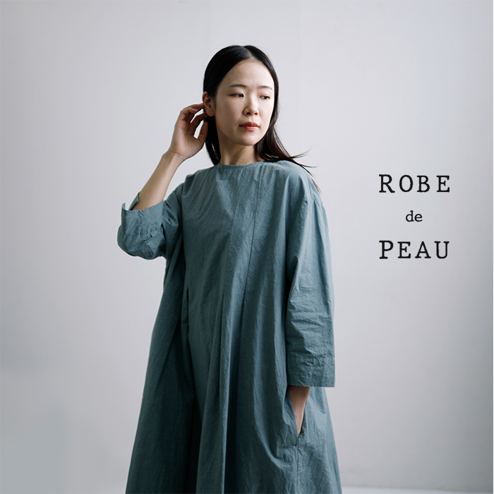ROBE de PEAU（ローブデポー） コットンリネン タック ワンピース