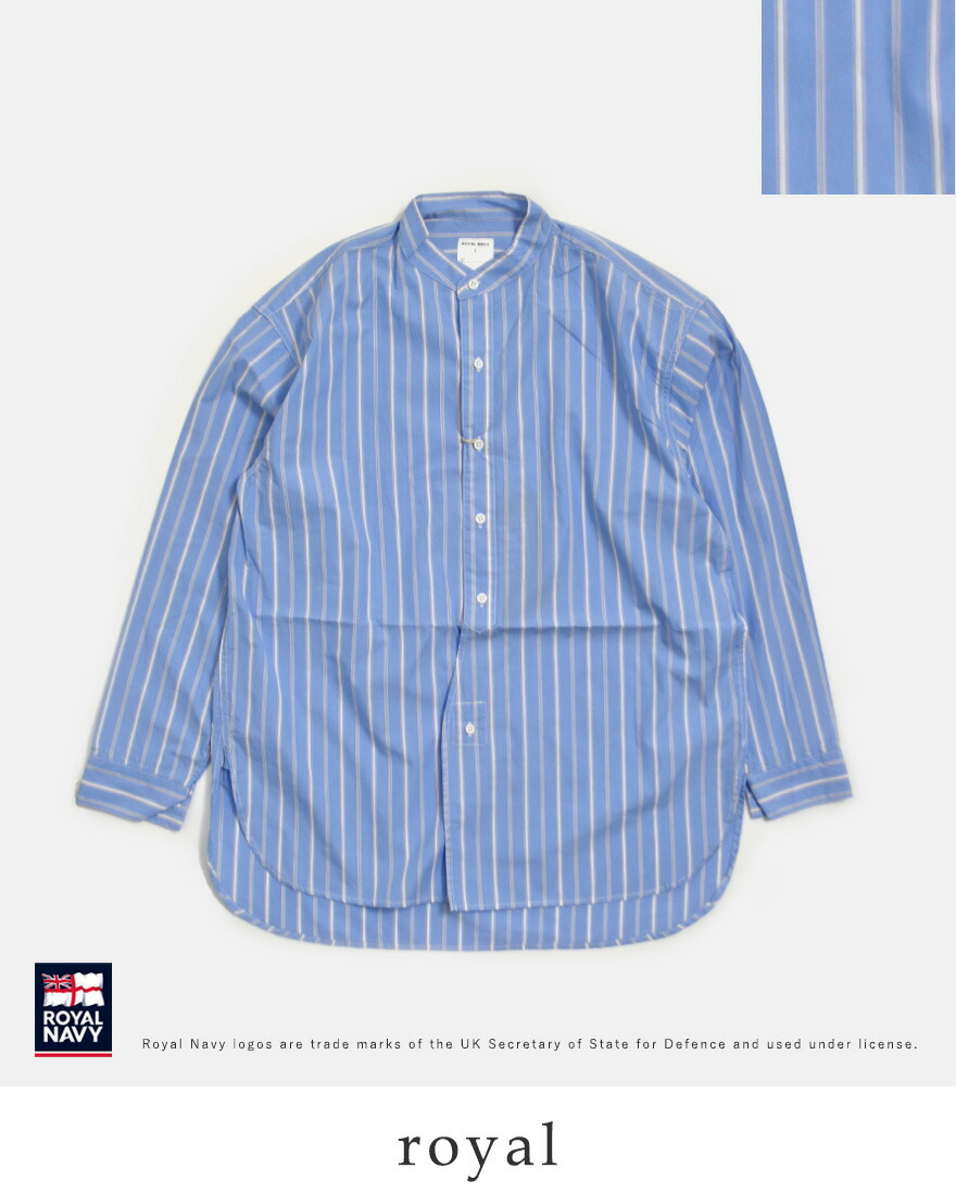 ROYAL NAVY（ロイヤルネイビー） コットン バンドカラー ストライプ