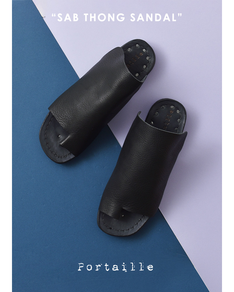 ポルタユ Portaille レザー アッパー トング サンダル Sab thong