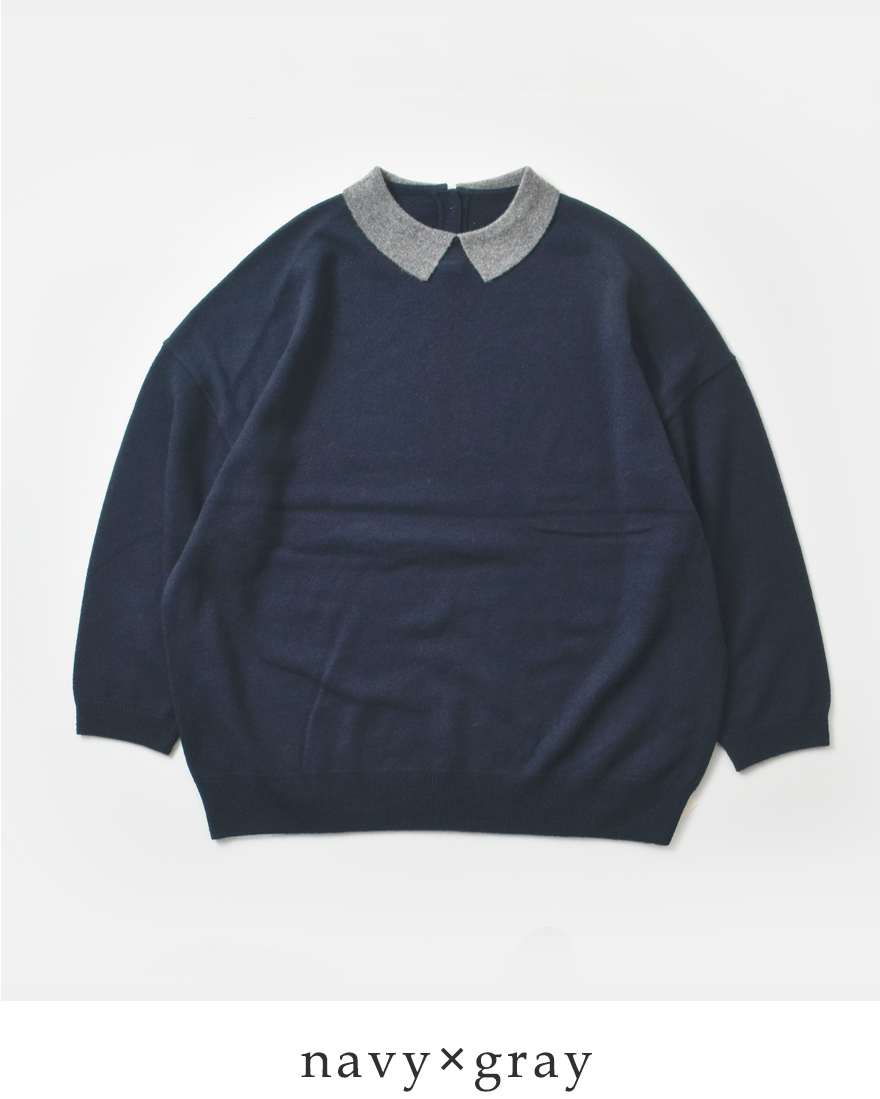 STAMP AND DIARY スタンプアンドダイアリー  メリノカシミヤ 襟付 プルオーバー sd504awk11 レディース 2025aw新作 ☆☆ クーポン対象 STAMP AND DIARY（スタンプアンドダイアリー） メリノカシミヤ 襟付