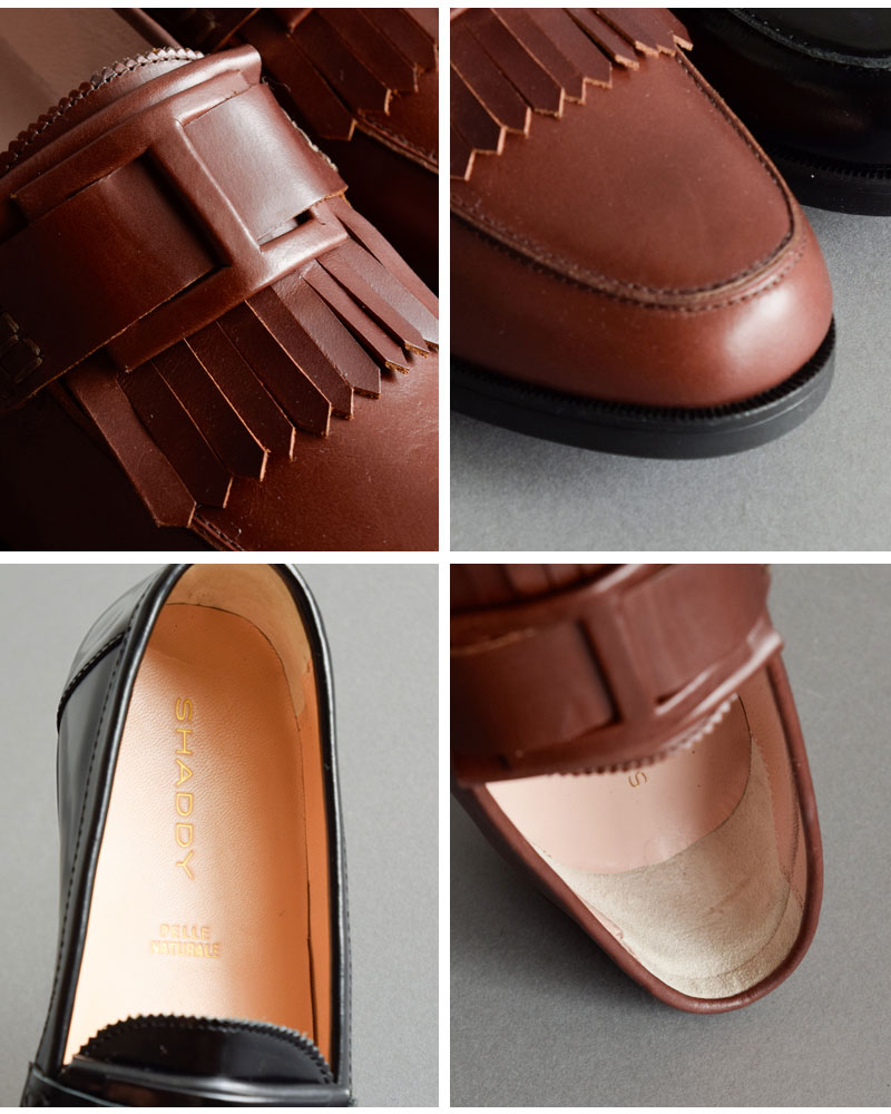 SHADDY(シャディ)レザーキルトタッセルローファーsh011