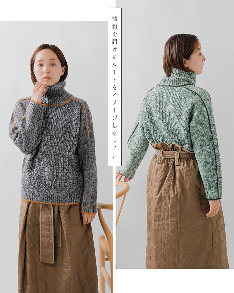 sneeuw（スニュウ） ライン タートル ニット snw32-19 レディース