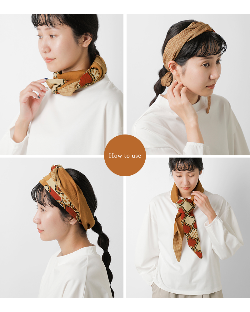 chisaki チサキ リバーシブル スカーフ Sumi sumi レディース