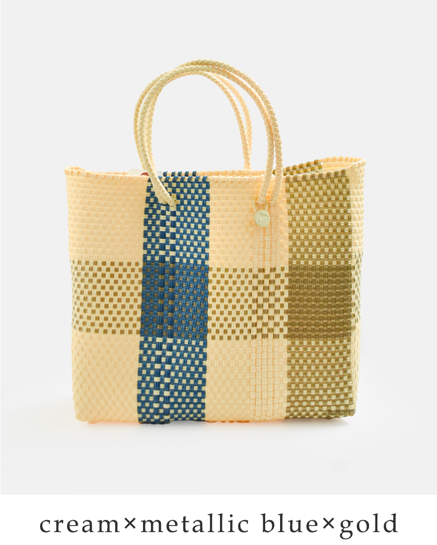 【Letra】メルカドバッグ 3 COLORS CHECK Sサイズ カゴバッグ Letra（レトラ） メルカドバッグ Sサイズ TABLERO 3COLORS CHECK ARENA