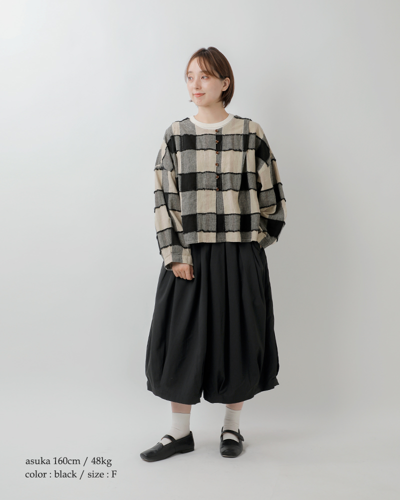 ツムグ　ブロックチェック　リネン　新品　お値下げ中です(^^) tumugu（ツムグ） セール【40%OFF】ツムグ リネン コットン ブロック