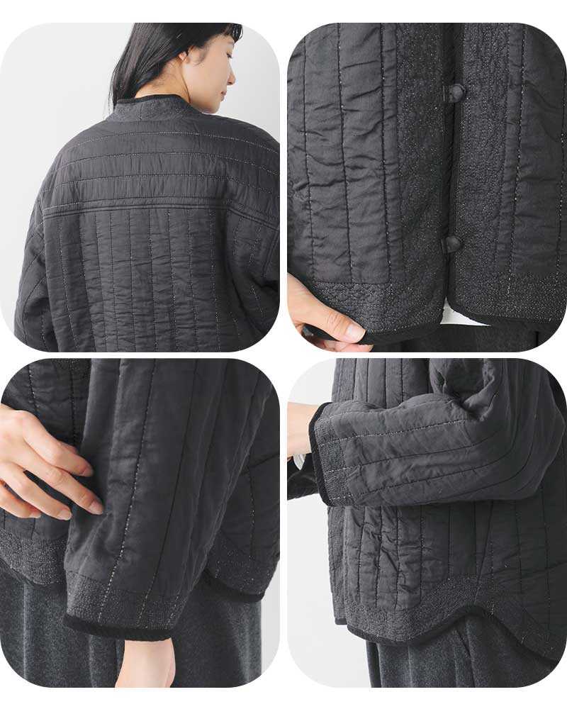 tumugu(ツムグ)コットンサテンキルトジャケットtb25332