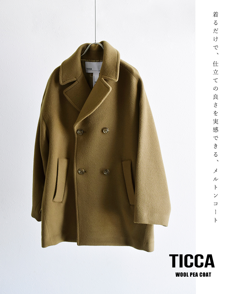 TICCA ティッカ ウール ピーコート tbba-171 レディース 2022aw新作 サイズ・カラー交換初回無料 :tbba-171:aranciato  ヤフー店 - 通販 - Yahoo!ショッピング