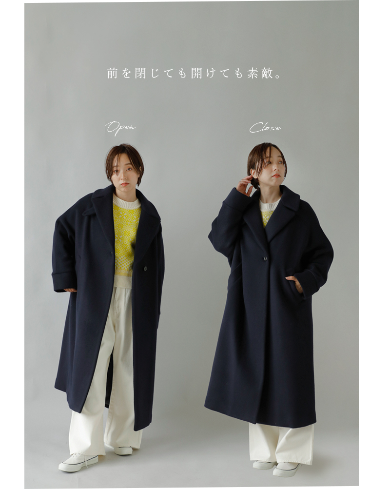 TICCA　テントコート　ブラック 裏地キュプラ 裏地キュプラ】TICCA（ティッカ） テントコート ブラック 黒 ロング