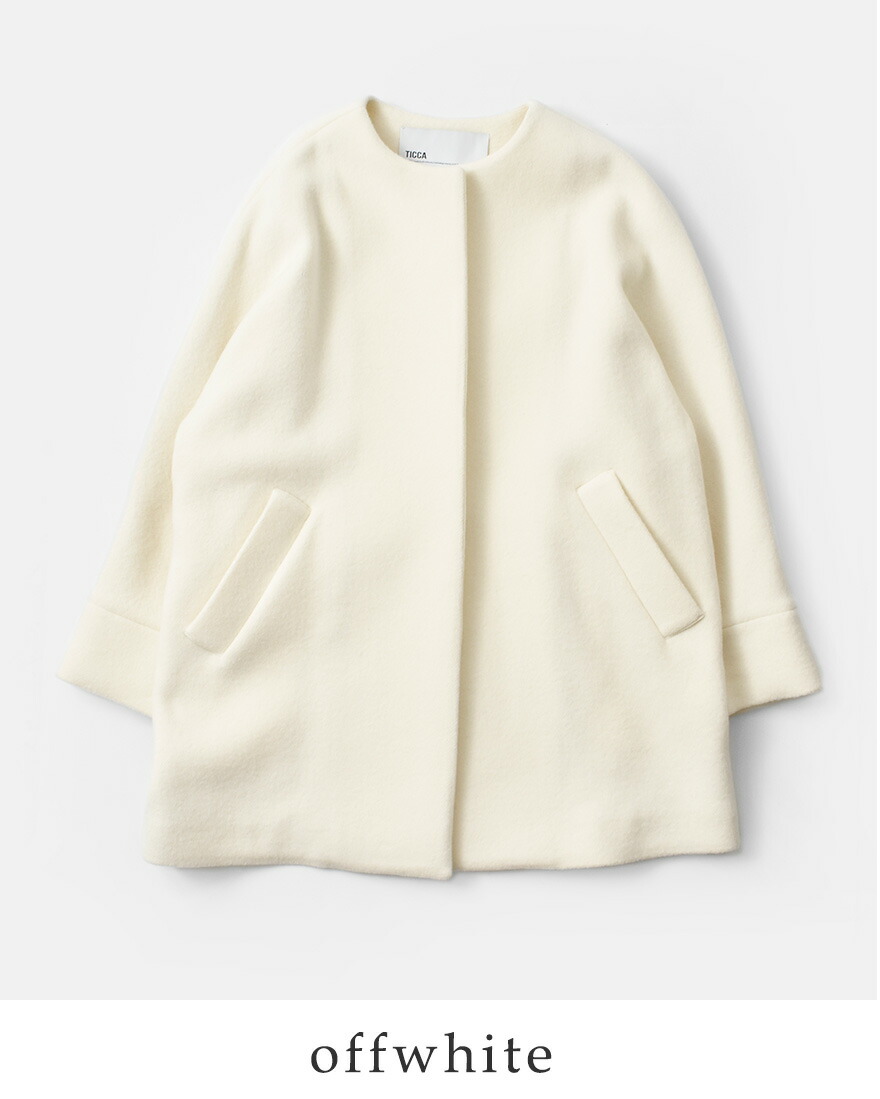 TICCA ティッカ ウール ノーカラー テント コート tbea-244 2025aw新作