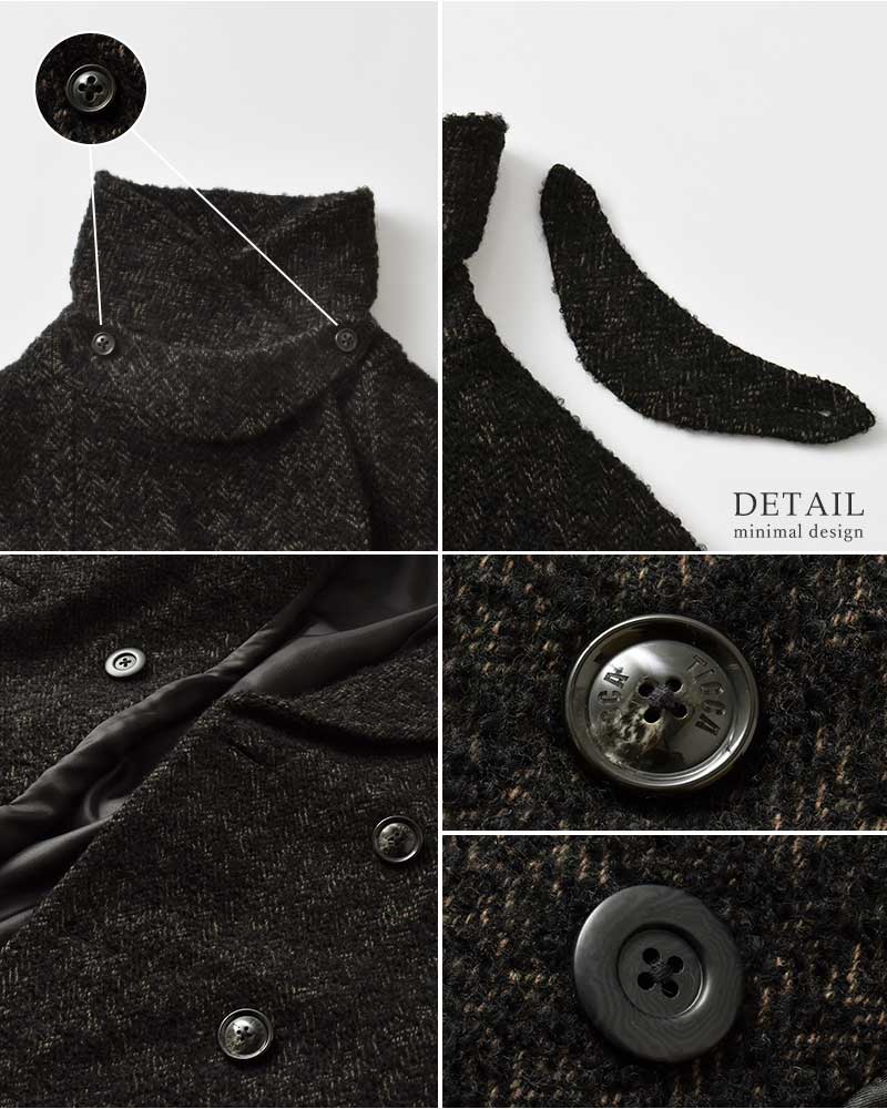 TICCA（ティッカ） ウール ミックスツイード テント コート tbea-271