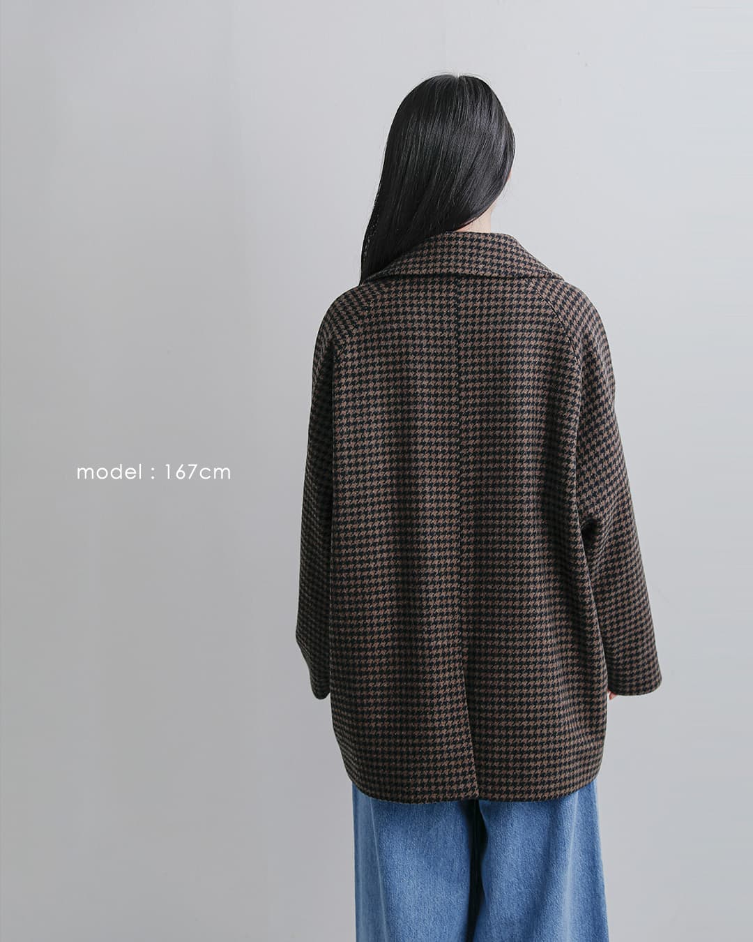 TICCA(ティッカ)ウール ハウンドトゥース ピーコート tbfa-212